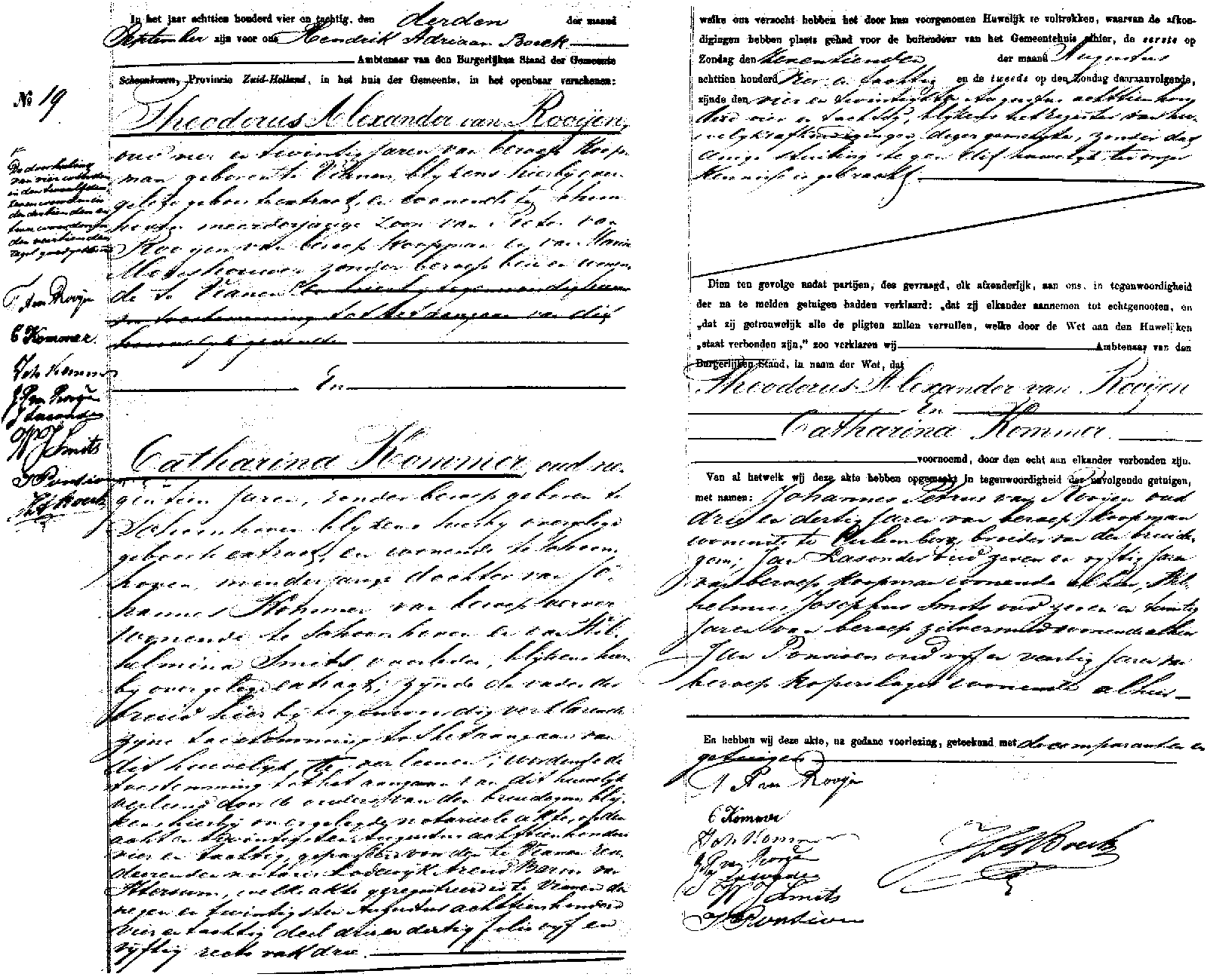 18840903 huw akte 19 Theodorus A v Rooijen - Catharina Kommer